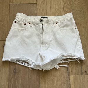 White Abercrombie High Rose Shorts